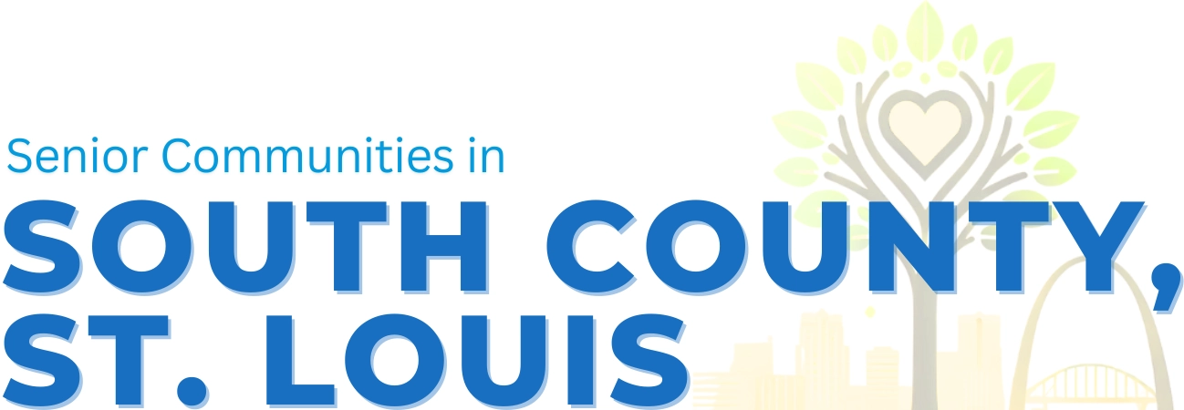 A text banner, reading: 'Senior living communities in South County'