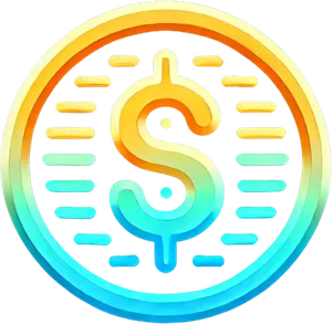 A gold and blue dollar sign icon representing financial considerations for assisted living and home care expenses.