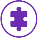 A purple puzzle piece icon, symbolizing Memeory Care Facilities in the area.
