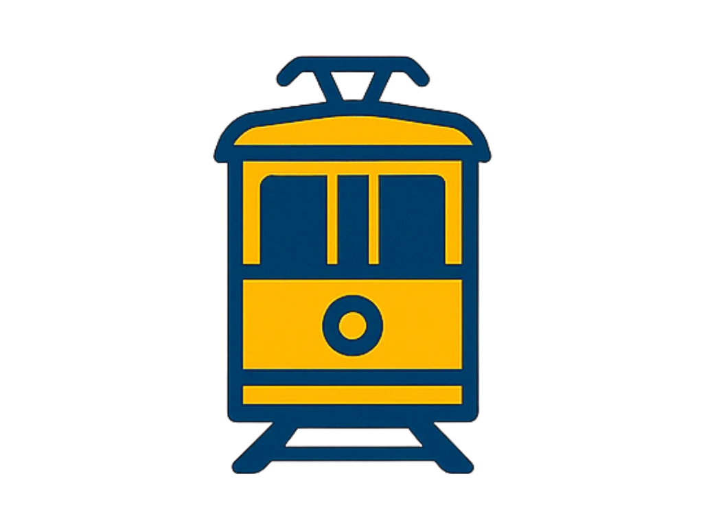 The Delmar Loop Trolley, representing Mid County, Clayton, and Richmond Heights areas