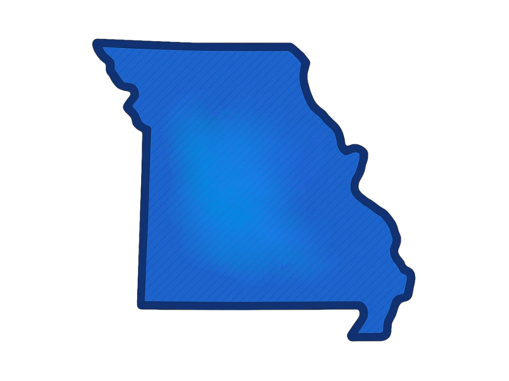 Blue icon representing the state of Missouri.