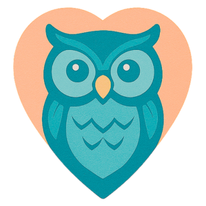 Senior Living Search Partners - Teal and golden owl logo